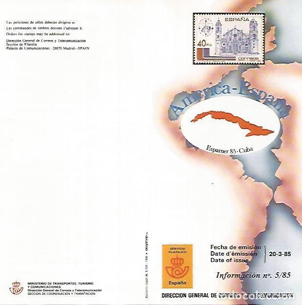 Postcards: DIPTICO 16431: Espamer 85. Cuba - Varios