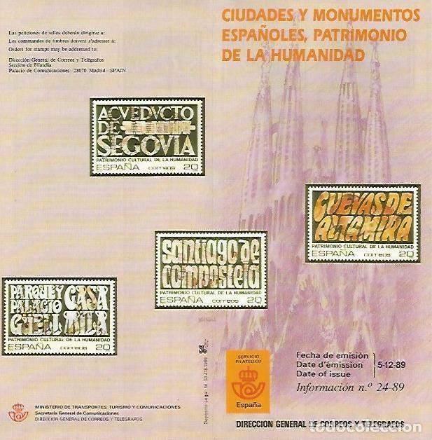 Postcards: DIPTICO 16436: Ciudades y monumentos espa&ntilde;oles, Patrimonio de la Humanidad 89 - Varios