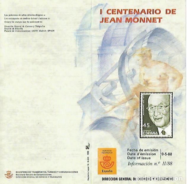 Postales: DIPTICO 16391: I Centenario de Jean Monnet - Varios - Foto 1