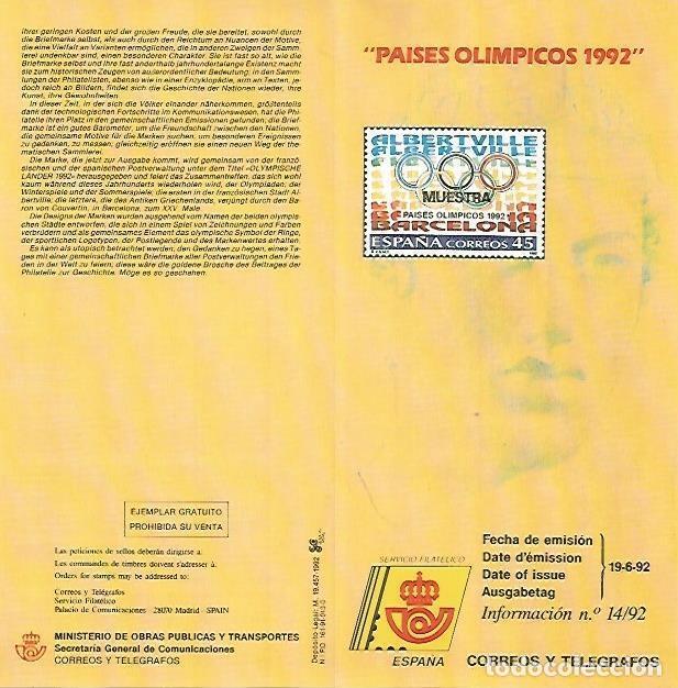 Postcards: DIPTICO 16401: Paises Olimpicos 1992 - Varios
