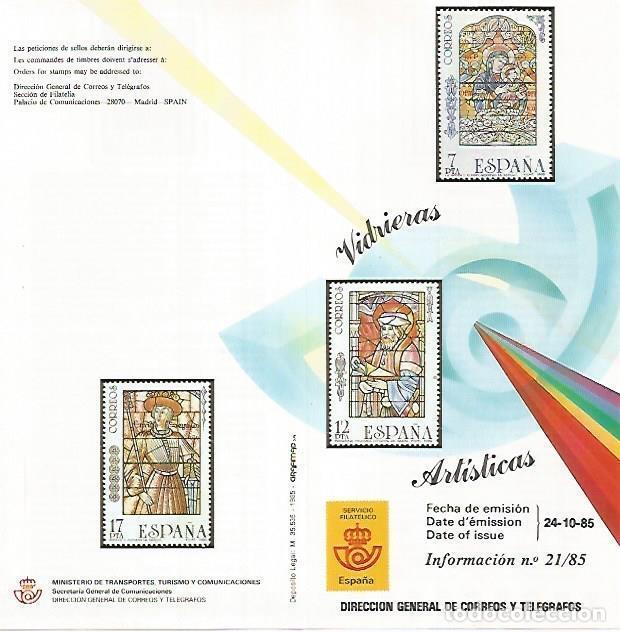 Postcards: DIPTICO 16412: Vidrieras artisticas, informacion 21-85 - Varios