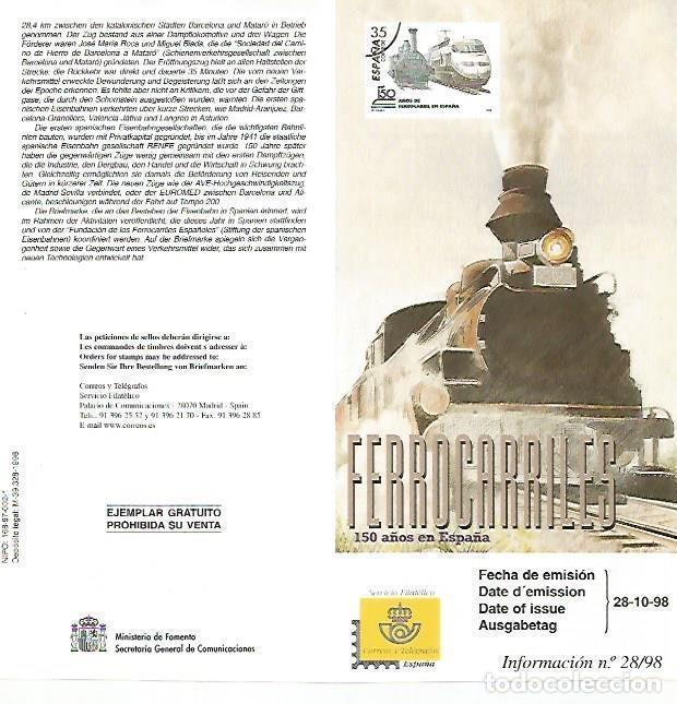 Postcards: DIPTICO 16482: Ferrocarriles. 150 a&ntilde;os en Espa&ntilde;a - Varios