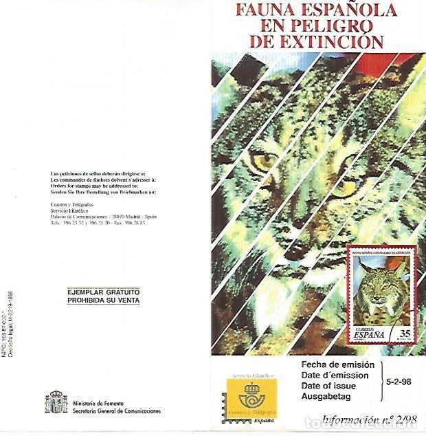 Postcards: DIPTICO 16492: Fauna Espa&ntilde;ola en peligro de extincion - Varios