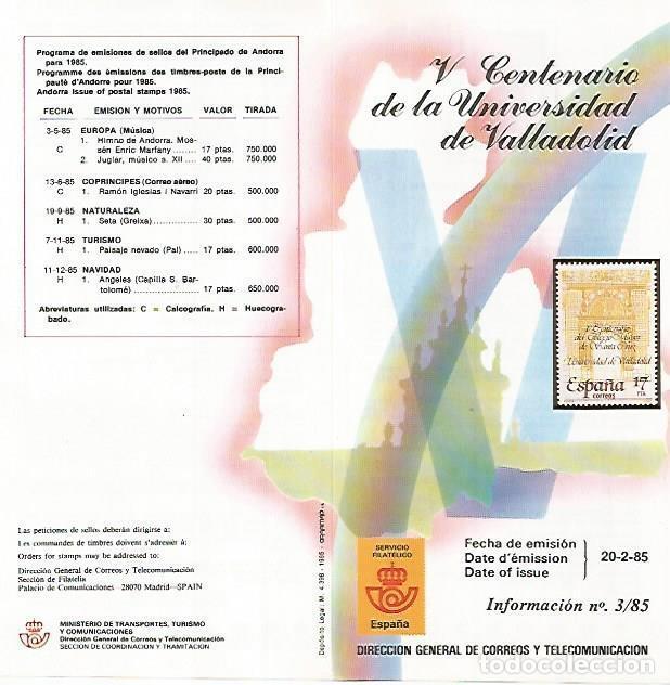 Postcards: DIPTICO 16429: V Centenario de la Universidad de Valladolid - Varios