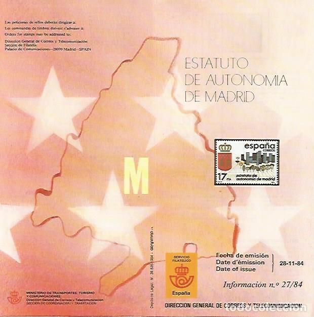 Postcards: DIPTICO 16447: Estatuto de Autonomia de Madrid - Varios
