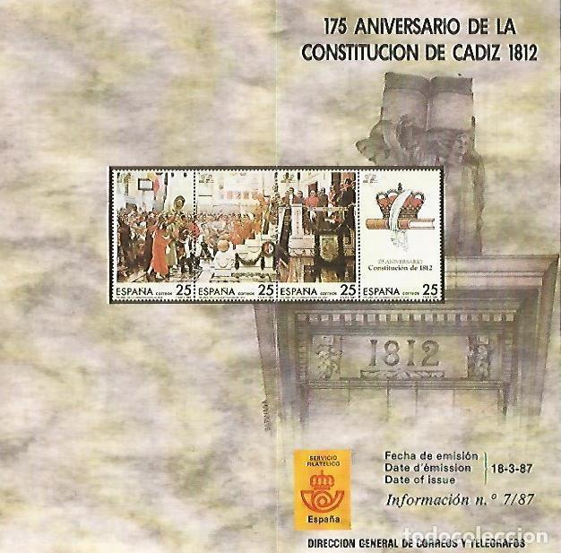 Postkarten: DIPTICO 16332: 175 Aniversario de la Constitucion de Cadiz de 1812 - Varios