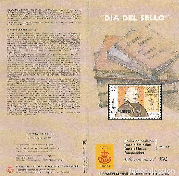 Postkarten: DIPTICO 16366: Dia del Sello 1992 - Varios