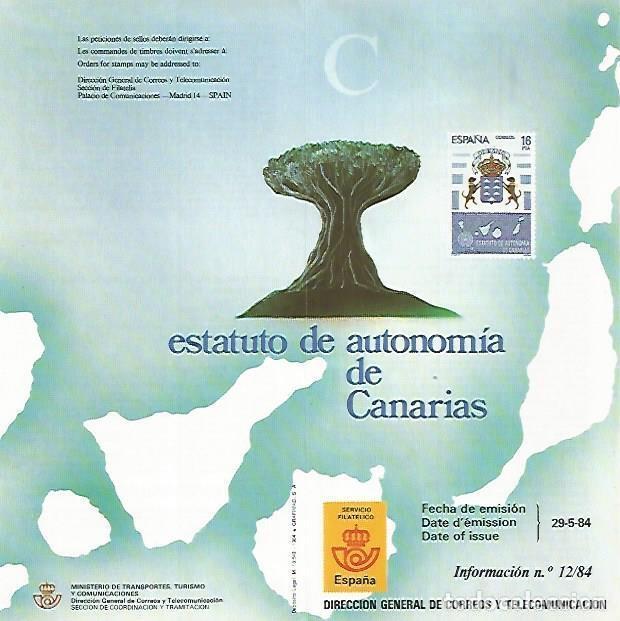 Postales: DIPTICO 16461: Estatuto de Autonomia de Canarias - Varios