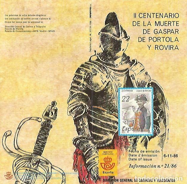 Postkarten: DIPTICO 16341: II Centenario de la muerte de Gaspar de Portola y Rovira - Varios