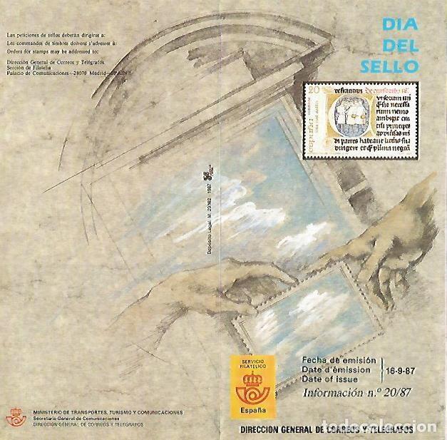 Postkarten: DIPTICO 16326: Dia del Sello, informacionn 20-87 - Varios