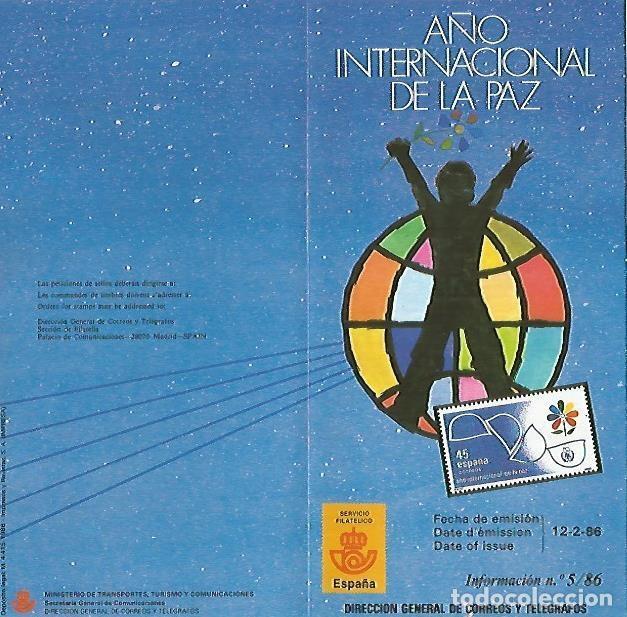Postkarten: DIPTICO 16356: A&ntilde;o Internacional de la Paz - Varios