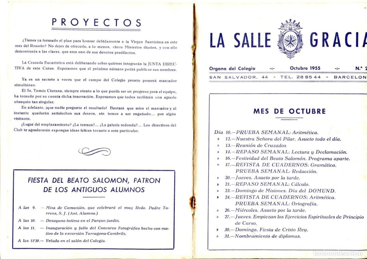 Postkarten: La Salle Gracia numero 20: octubre 1955 - Varios
