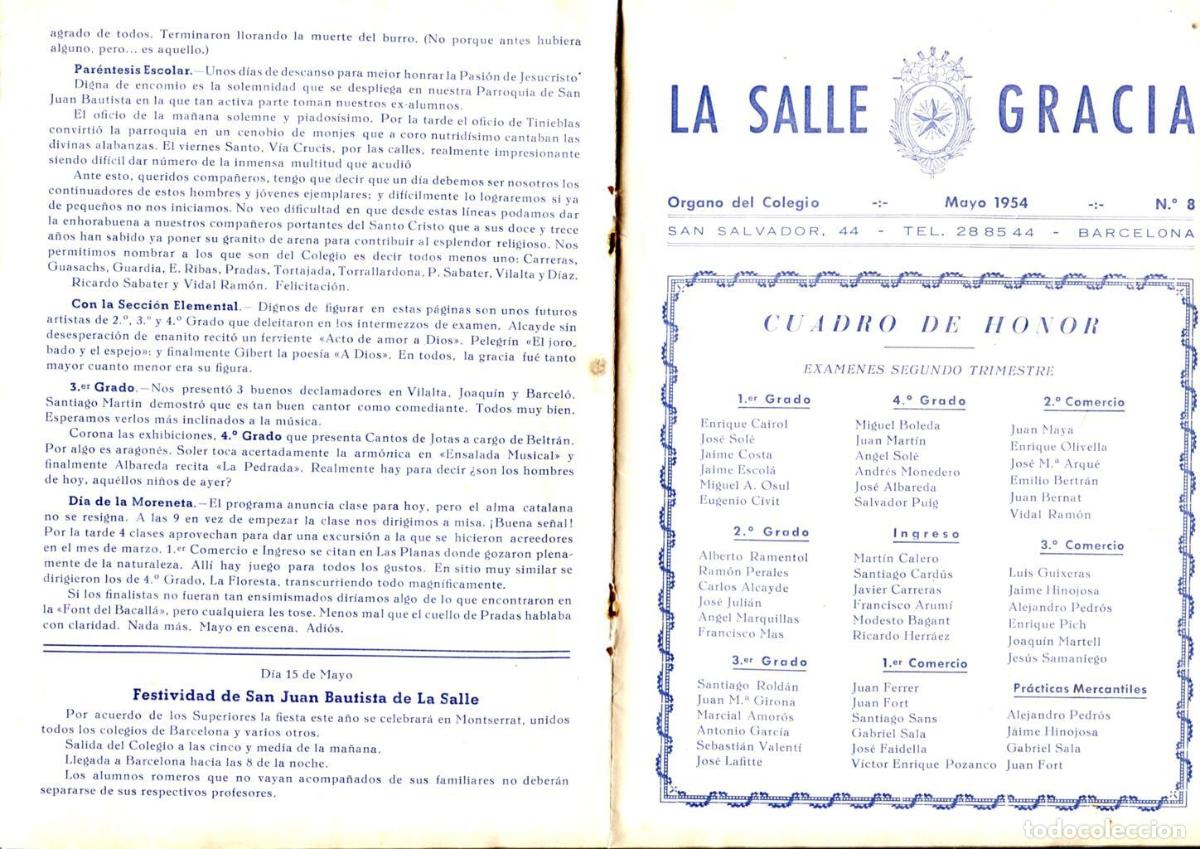 Postcards: La Salle Gracia numero 08 Mayo 1954; Caldentey - Varios