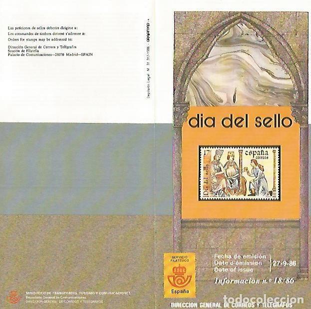 Postcards: DIPTICO 16339: Dia del Sello, informacion 18-86 - Varios