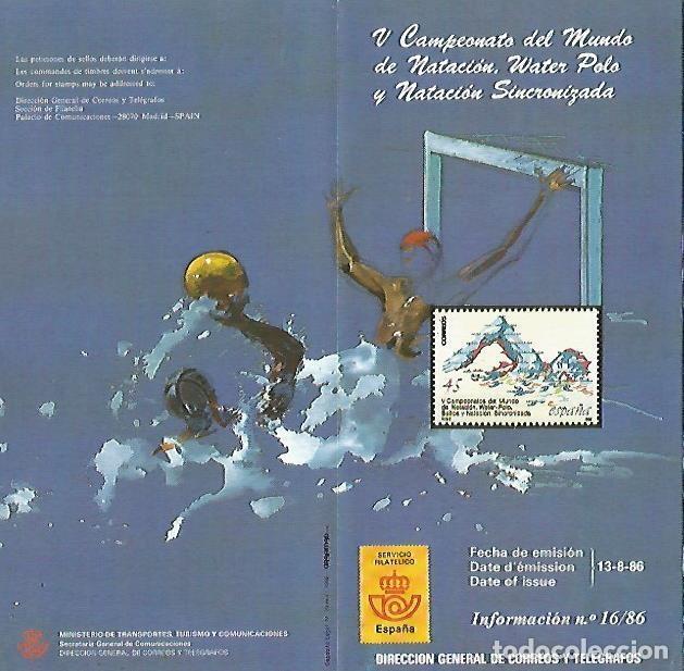 Postcards: DIPTICO 16349: V Campeonato del mundo de Natacion, Waterpolo y Natacion Sincronizada - Varios