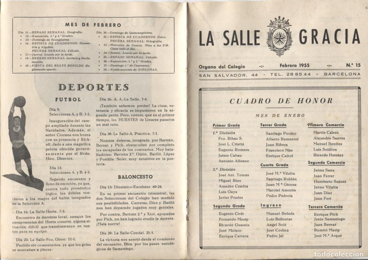 Postcards: La Salle Gracia numero 15 febrero 1955 - Varios