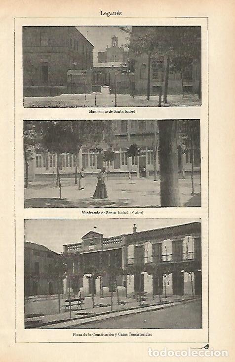 Postcards: LAMINA ESPASA 26497: Manicomio de Santa Isabel en Leganes Madrid - Varios