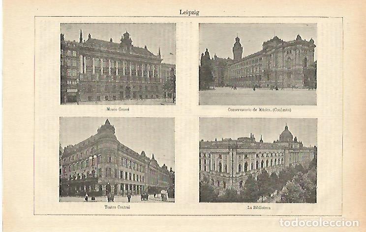 Postales: LAMINA ESPASA 26507: Vistas de Leipzig - Varios
