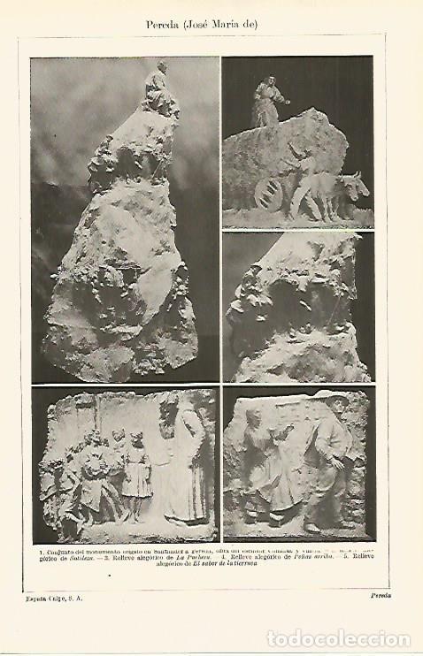 Postales: LAMINA ESPASA 15724: Esculturas de Jose Maria de Pereda - Varios