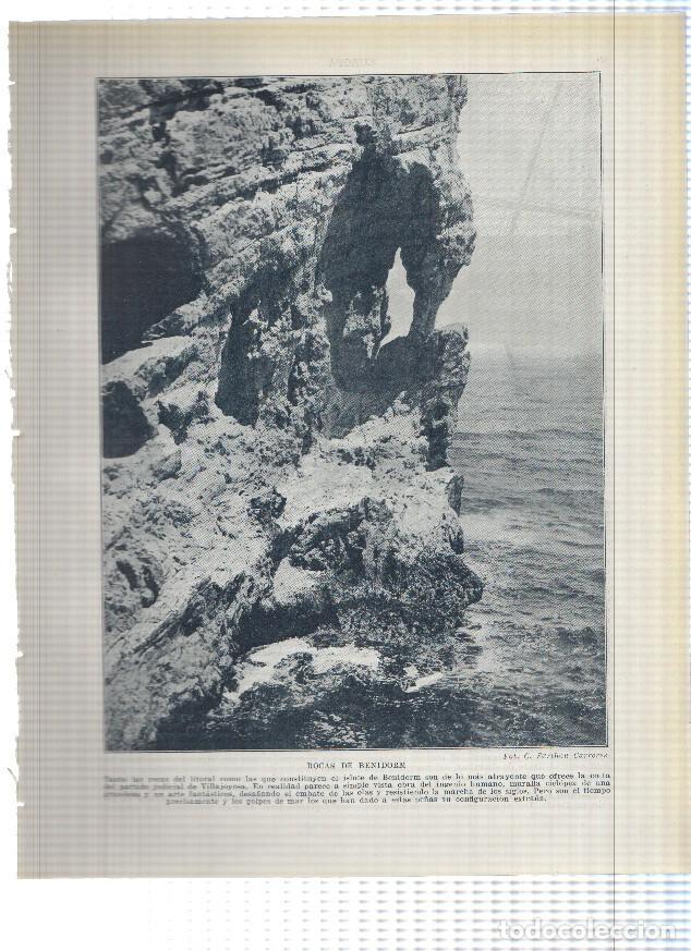 Postales: Lamina/sheet/feuille numerada 087/088: Rocas de Benidorm y Playa de Castellon