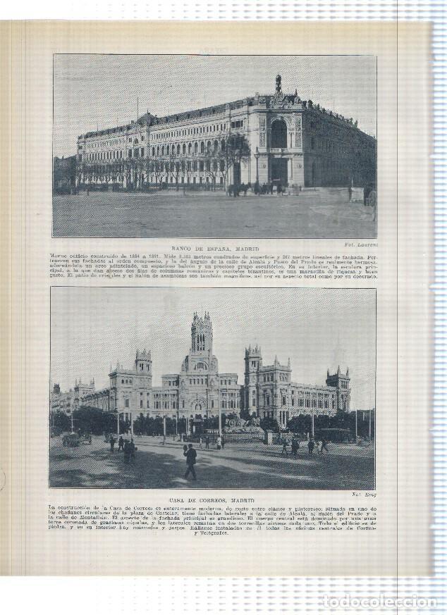 Postkarten: Lamina/sheet/feuille numerada 137/138: Ayuntamiento , Banco de Espa&ntilde;a y casa de Correos en Madrid