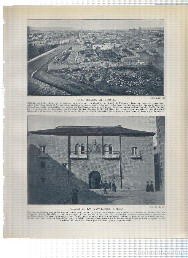 Postcards: Lamina/sheet/feuille numerada 251/252: vista de Palencia, Palacio de los Mayoralgos en Caceres, Cate