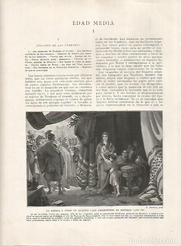 Cartoline: LAMINA 18120: Esposa e hijos de Alarico son prisioneros de Honorio - Manuel Rodriguez Codola y Migue