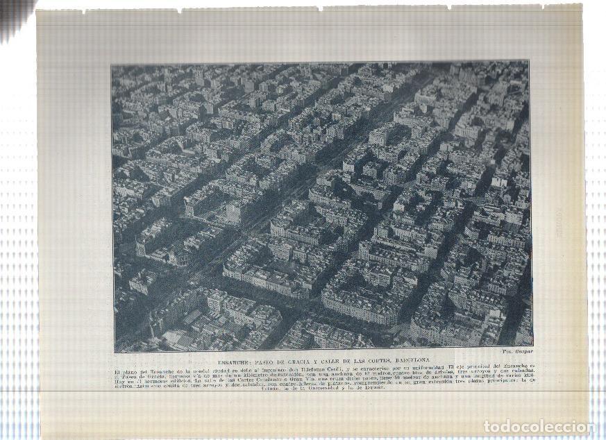 Postcards: Lamina/sheet/feuille numerada 153/154: Vista Paseo Gracia y ensanche de Barcelona y del Puerto de