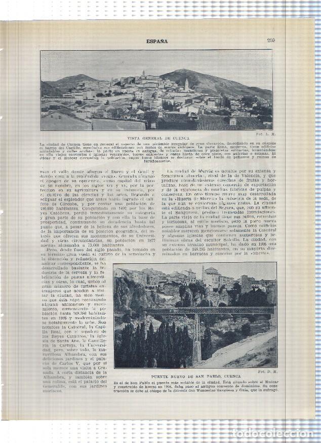 Postales: Lamina/sheet/feuille numerada 259/260: Puente San Pablo y vista general de Cuenca y Palacio del Inf