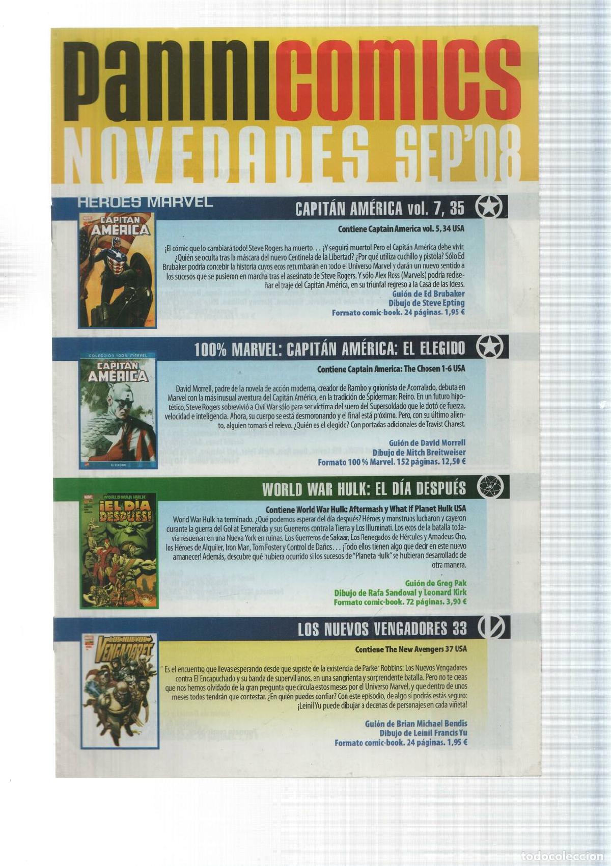 Postales: Panini Comics, novedades Septiembre 2008