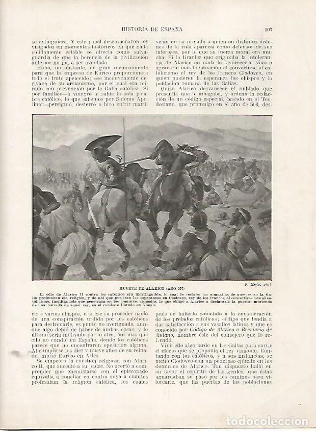 Cartoline: LAMINA 18129: Muerte de Alarico en 507 - Manuel Rodriguez Codola y Miguel S. Oliver