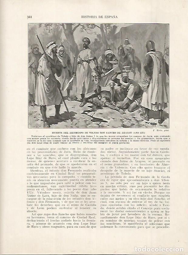 Cartoline: LAMINA 18236: Muerte del arzobispo de Toledo Sancho de Aragon en el 1275 - Manuel Rodriguez Codola y