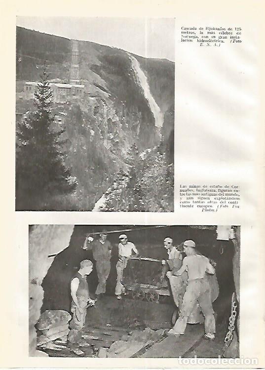 Postkarten: LAMINA GEOGRAFIA 0269: Cascada de Rjukanfos Noruega y minas de esta&ntilde;o de Cornualles Inglaterra - Ric