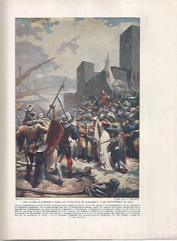 Cartoline: LAMINA 18201: Jaume I se embarca para la conquista de Mallorca en 1229 - Manuel Rodriguez Codola y M