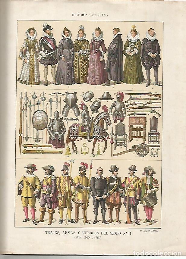 Postkarten: LAMINA 17984: Trajes, armas y muebles del siglo XVII - Manuel Rodriguez Codola y Miguel S. Oliver