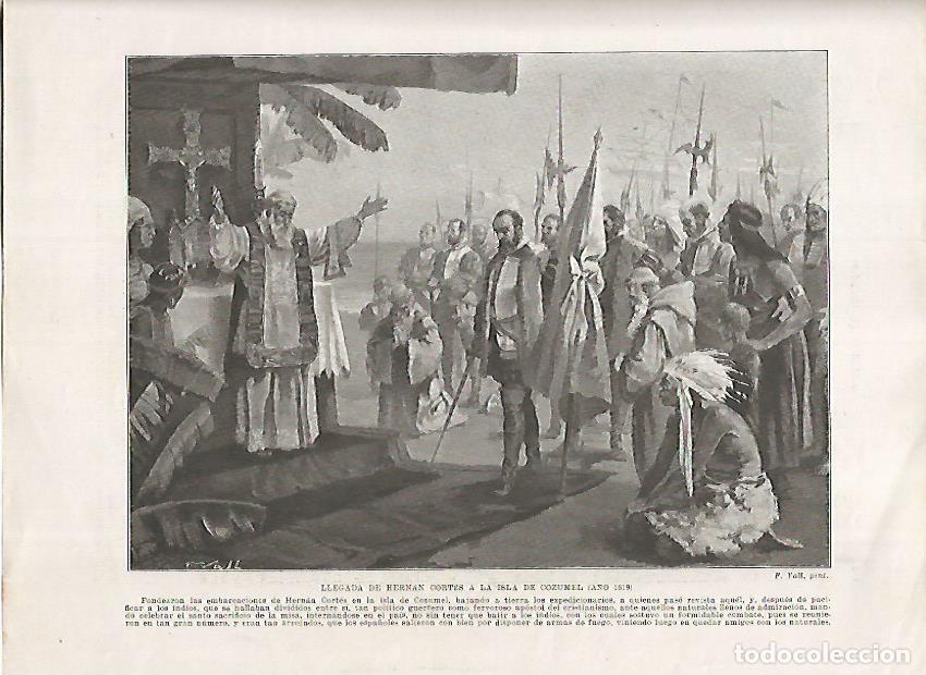 Postkarten: LAMINA 17994: Hernan Cortes llegando a la isla de Cozumel - Manuel Rodriguez Codola y Miguel S. Oliv