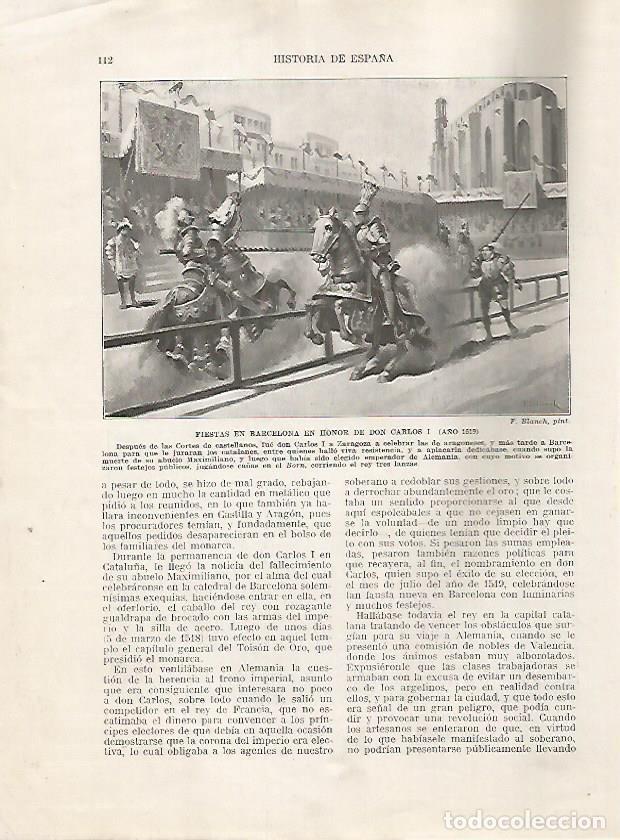 Cartes Postales: LAMINA 17955: Fiestas en Barcelona en honor de Carlos I, a&ntilde;o 1519 - Manuel Rodriguez Codola y Miguel