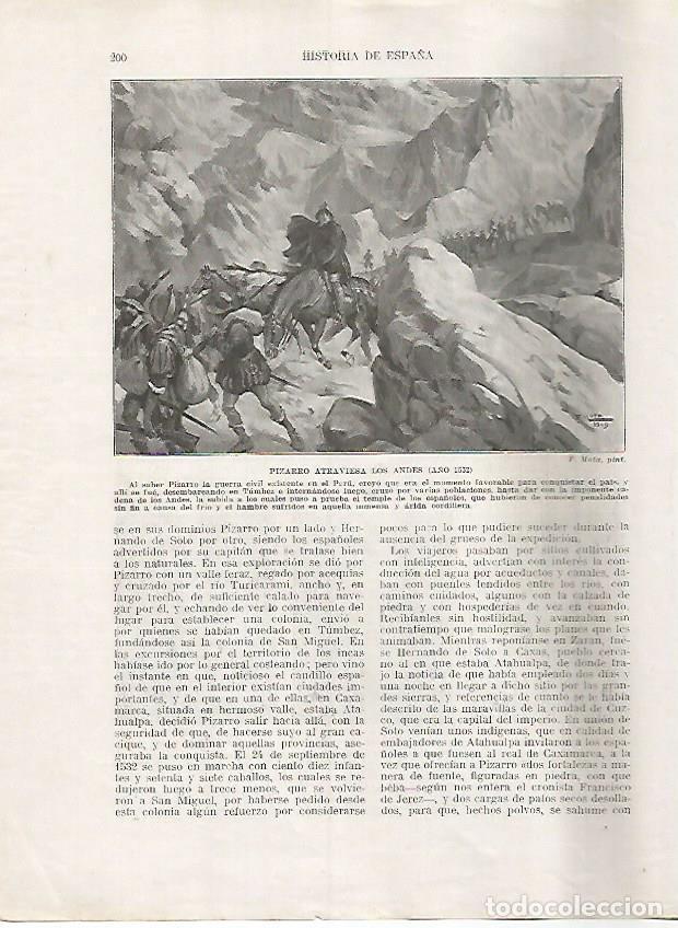 Postkarten: LAMINA 17986: Pizarro atraviesa los Andes en 1532 - Manuel Rodriguez Codola y Miguel S. Oliver