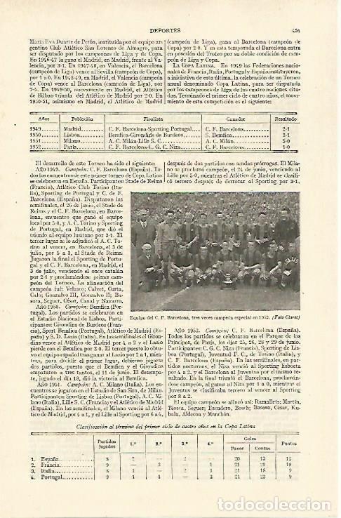 Postais: LAMINA ESPASA 26731:FC Barcelona en 1952 - Varios