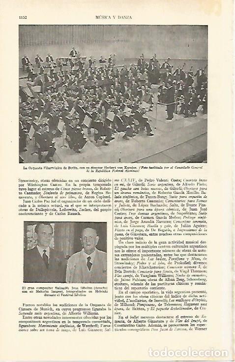 Postcards: LAMINA ESPASA 27052: Orquesta Filamornica de Berlin con Von Karajan - Varios