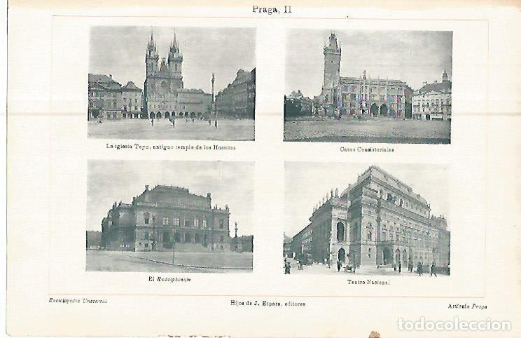 Postais: LAMINA ESPASA 10645: Panoramicas de Praga - Varios