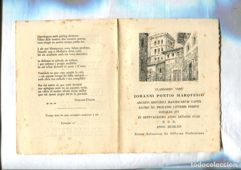Postkarten: Johanni Pontio Marqvesio + hoja adicional rsposta del jubilat davant de nadal -
