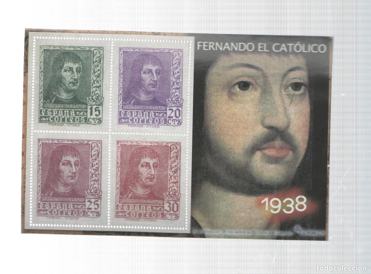 Postkarten: La Guerra Civil Espa&ntilde;ola en sellos de correos: Juego 4 sellos 1938: Fernando el Catolico - varios