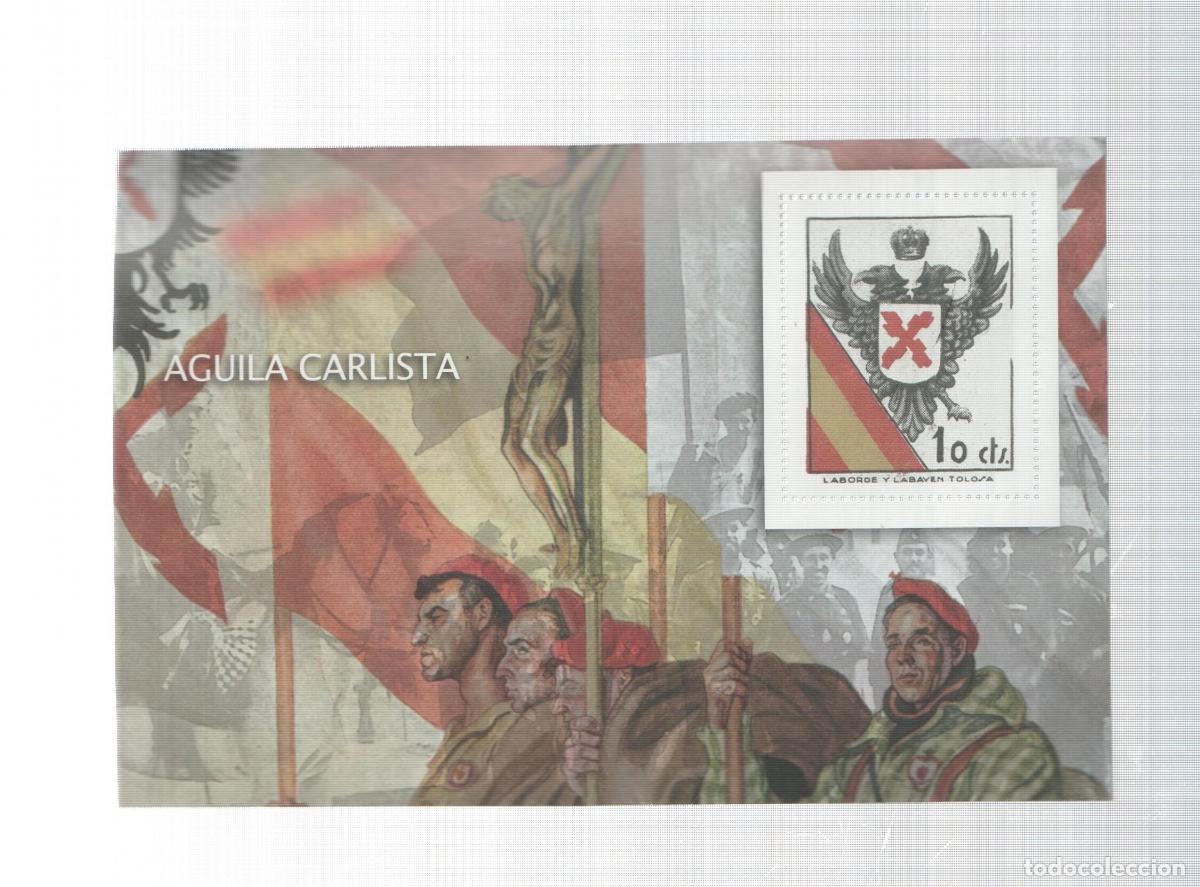 Postkarten: La Guerra Civil Espa&ntilde;ola en sellos de correos: Juego 1 sellos: Aguila carlista - varios