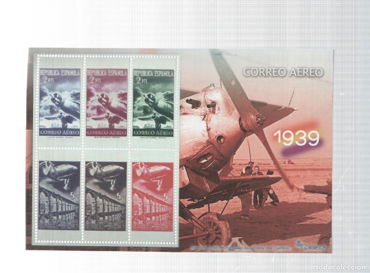 Postkarten: La Guerra Civil Espa&ntilde;ola en sellos de correos: Juego 6 sellos 1939: Correo aereo - varios