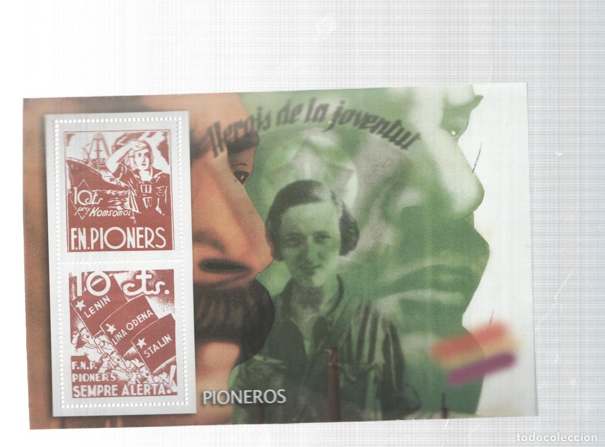 Postcards: La Guerra Civil Espa&ntilde;ola en sellos de correos: Juego 2 sellos: Pioneros - varios