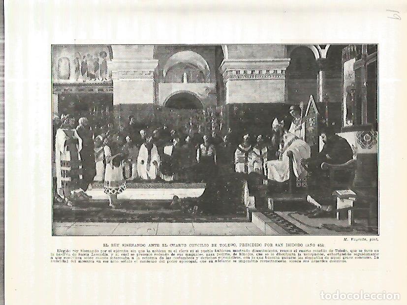 Postais: LAMINA 4532: El rey Sisenando ante el Cuarto Concilio de Toledo presidido por San Isidoro - Manuel R