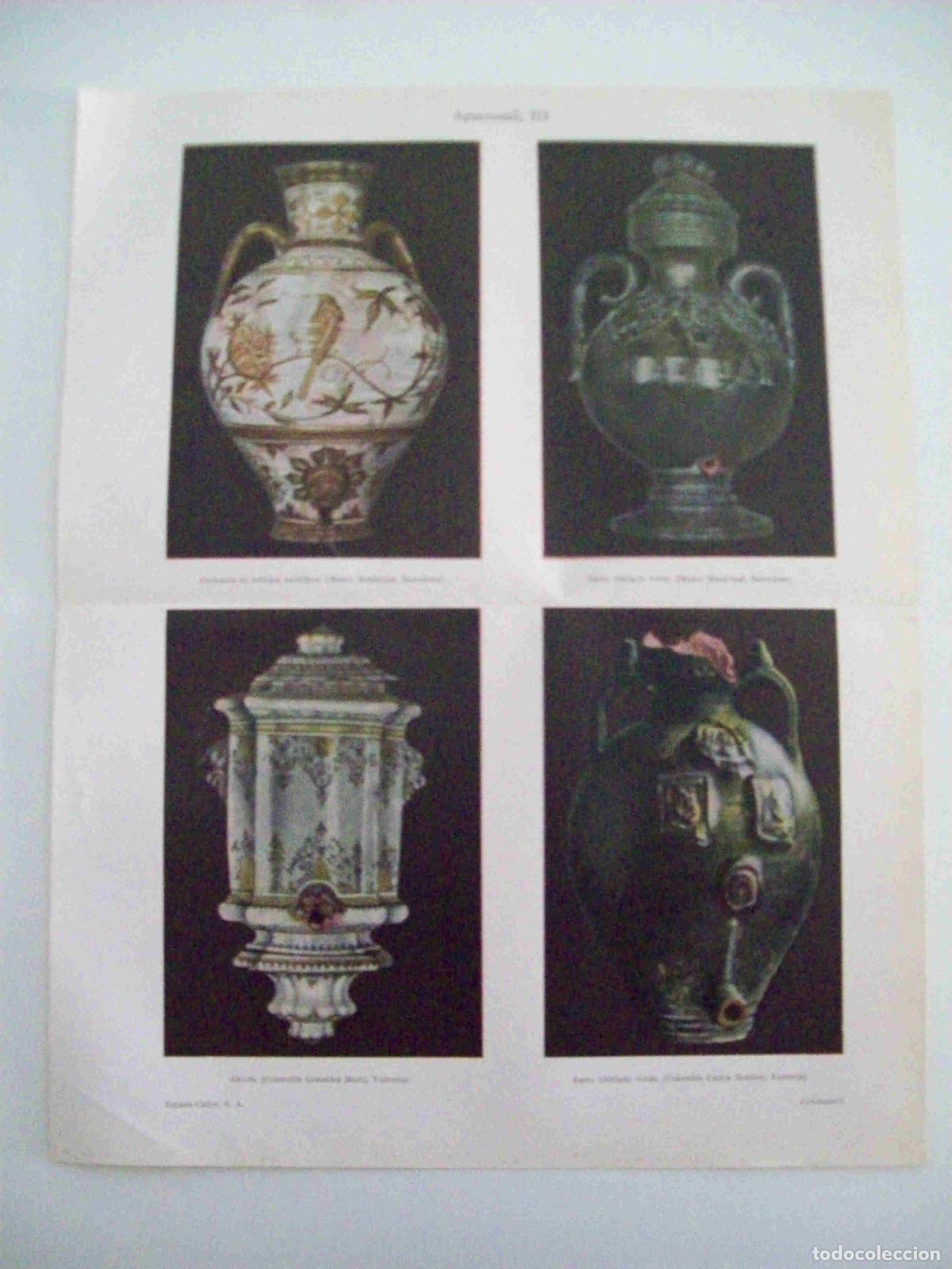 Postales: LAMINA ESPASA 12652: Aguamaniles de ceramica - Varios