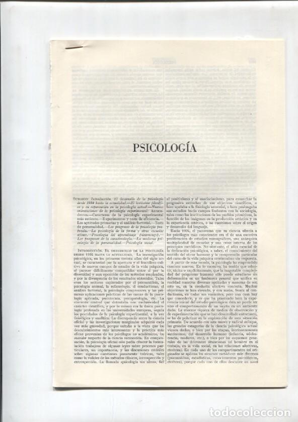 Postales: Espasa Calpe: Psicologia (39 paginas con fotos/grabados) -