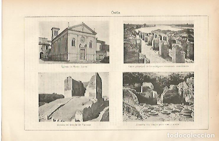 Postais: LAMINA ESPASA 7649: Vistas de Ostia Italia - Varios